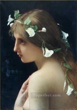 Julio José Lefebvre Painting - Ninfa con flores de campanilla desnuda Jules Joseph Lefebvre